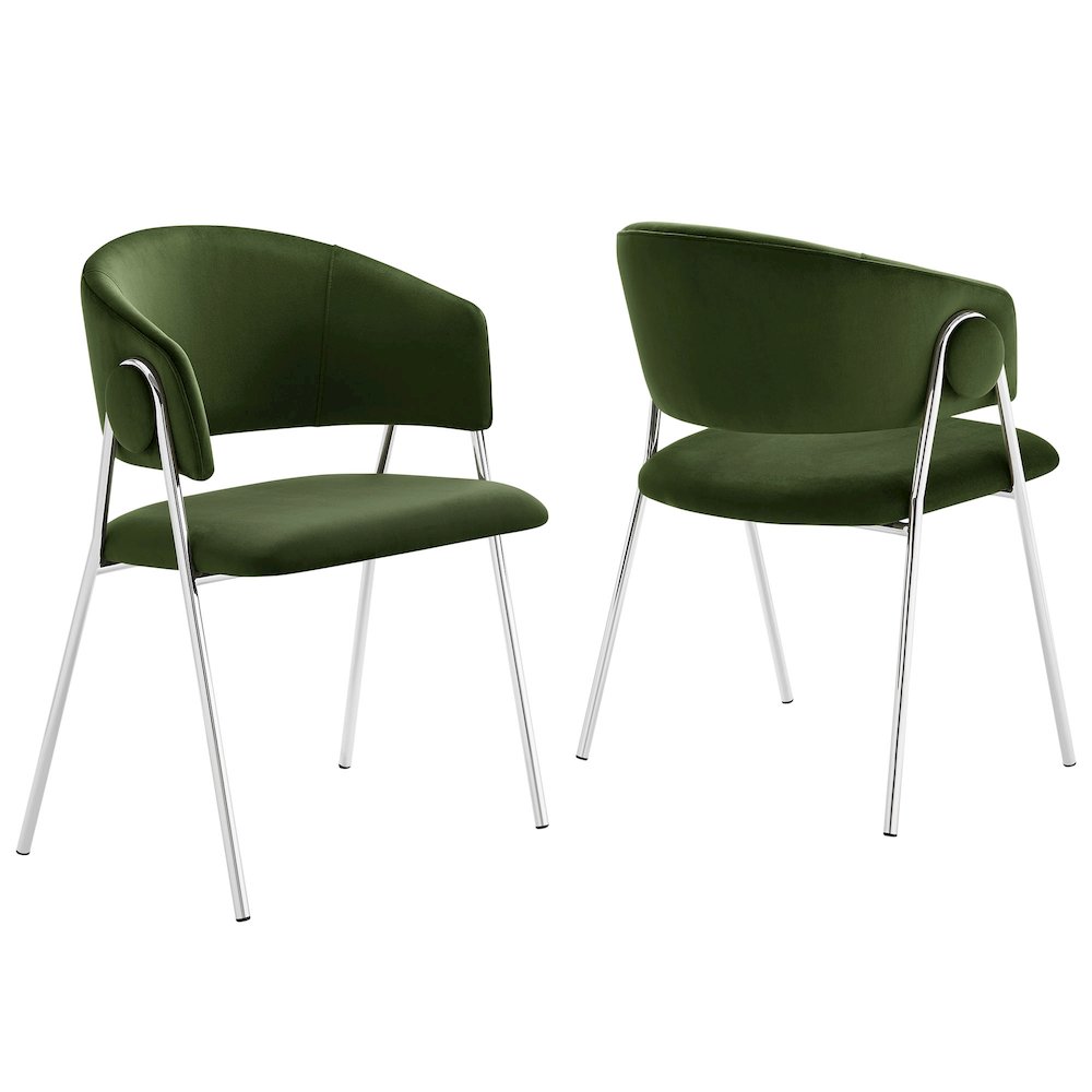 Nella Upholstered Performance Velvet Dining Chair Set of 2