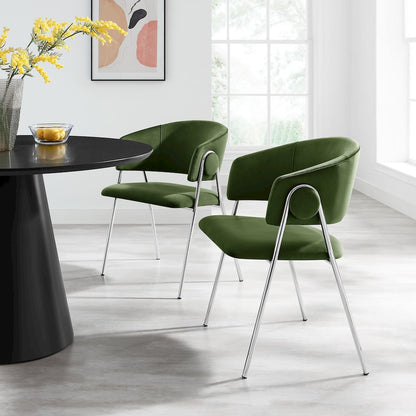 Nella Upholstered Performance Velvet Dining Chair Set of 2