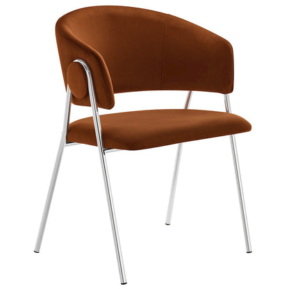 Nella Upholstered Performance Velvet Dining Chair Set of 2