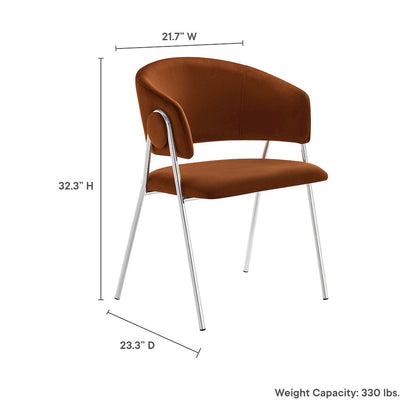 Nella Upholstered Performance Velvet Dining Chair Set of 2
