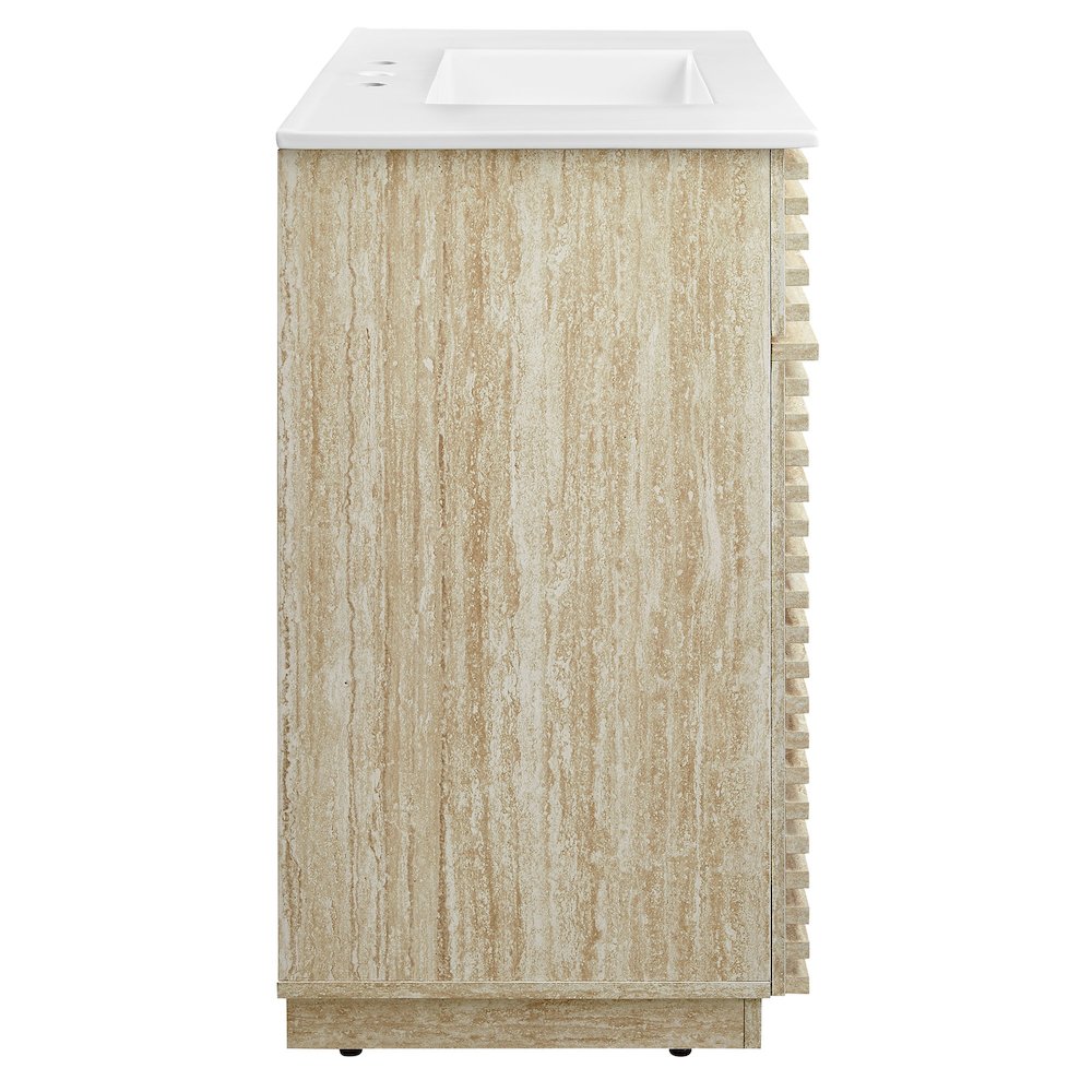 Render 36" Faux Travertine Bathroom Vanity With Sink