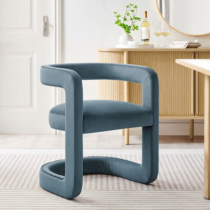 Winslow Barrel Performance Velvet Dining Chair