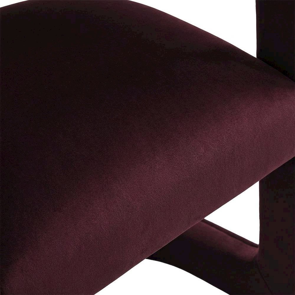 Performance Velvet Barrel Dining Chair with Arms, Mulberry