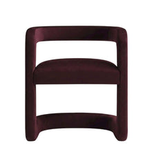 Performance Velvet Barrel Dining Chair with Arms, Mulberry