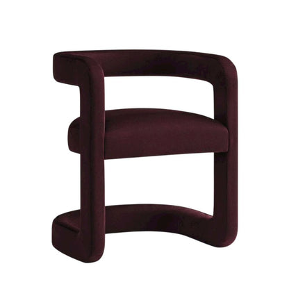 Performance Velvet Barrel Dining Chair with Arms, Mulberry