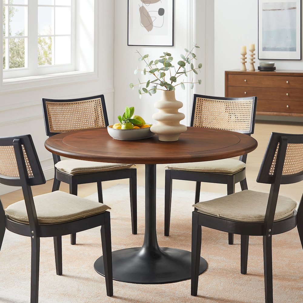 Lippa 48" Round Pedestal Solid Wood Dining Table