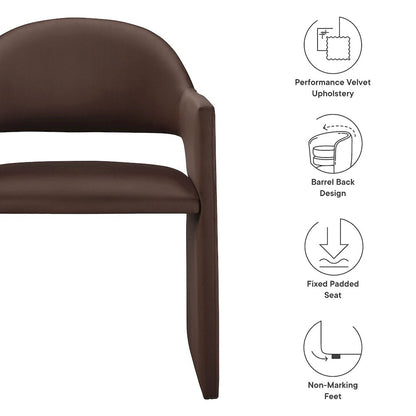 Talia Performance Velvet Dining Armchair