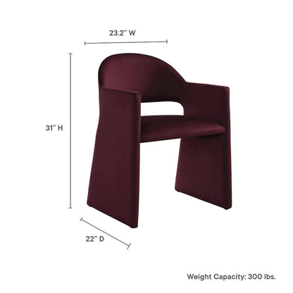 Talia Performance Velvet Dining Armchair