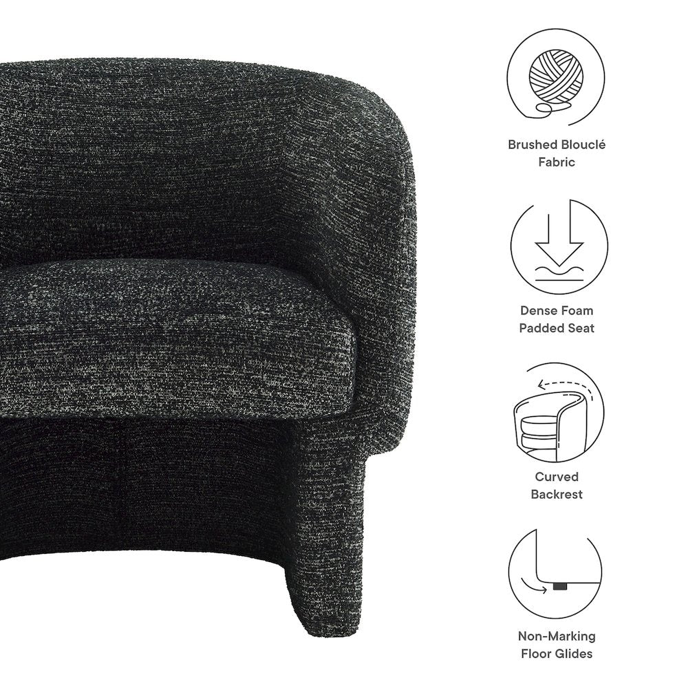 Muse Boucle Fabric Barrel Accent Chair