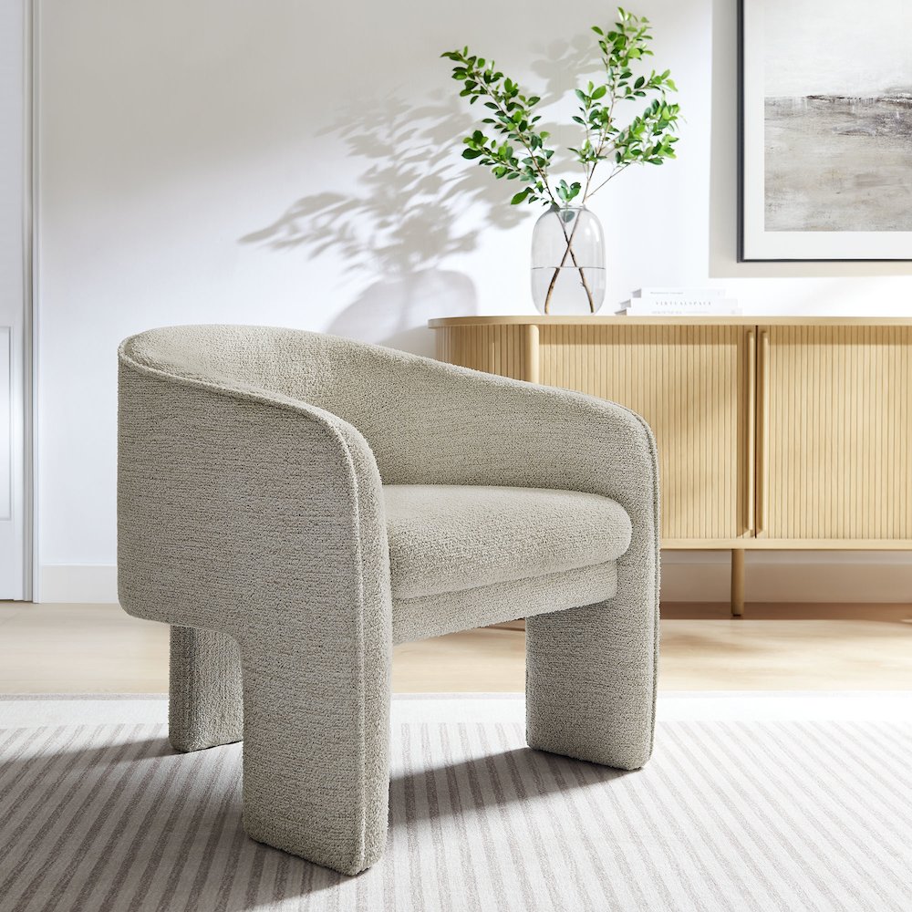 Greer Boucle Fabric Upholstered Accent Armchair