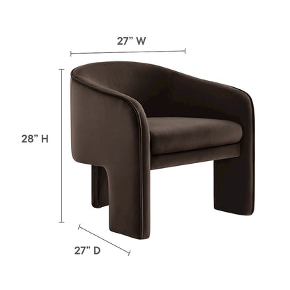 Greer Performance Velvet Upholstered Accent Armchair