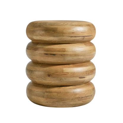 Ellery Round Stacked Wood Side Table