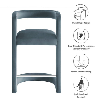 Winslow Performance Velvet Counter Stool
