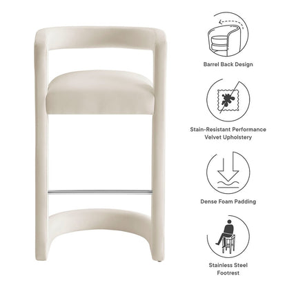 Winslow Performance Velvet Bar Stool