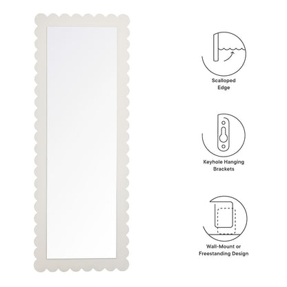 Emmeline Scalloped Rectangle Floor Mirror