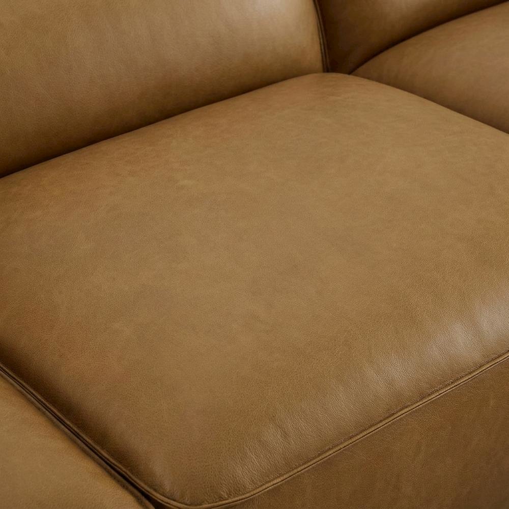 Vegan Leather Modular Sectional Sofa and Couch for Living Room, Camel