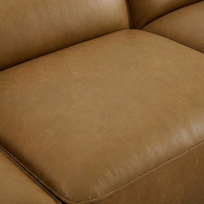 Vegan Leather Modular Sectional Sofa and Couch for Living Room, Camel