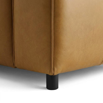 Vegan Leather Modular Sectional Sofa and Couch for Living Room, Camel