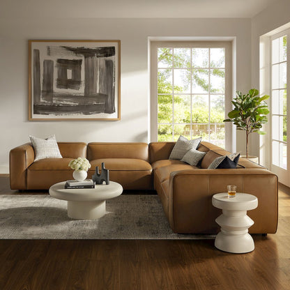 Auren 5-Piece Upholstered Vegan Leather Modular L-Shaped Sofa