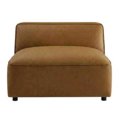 Vegan Leather Modular L-Shaped Sectional Couch for Living Room, Camel