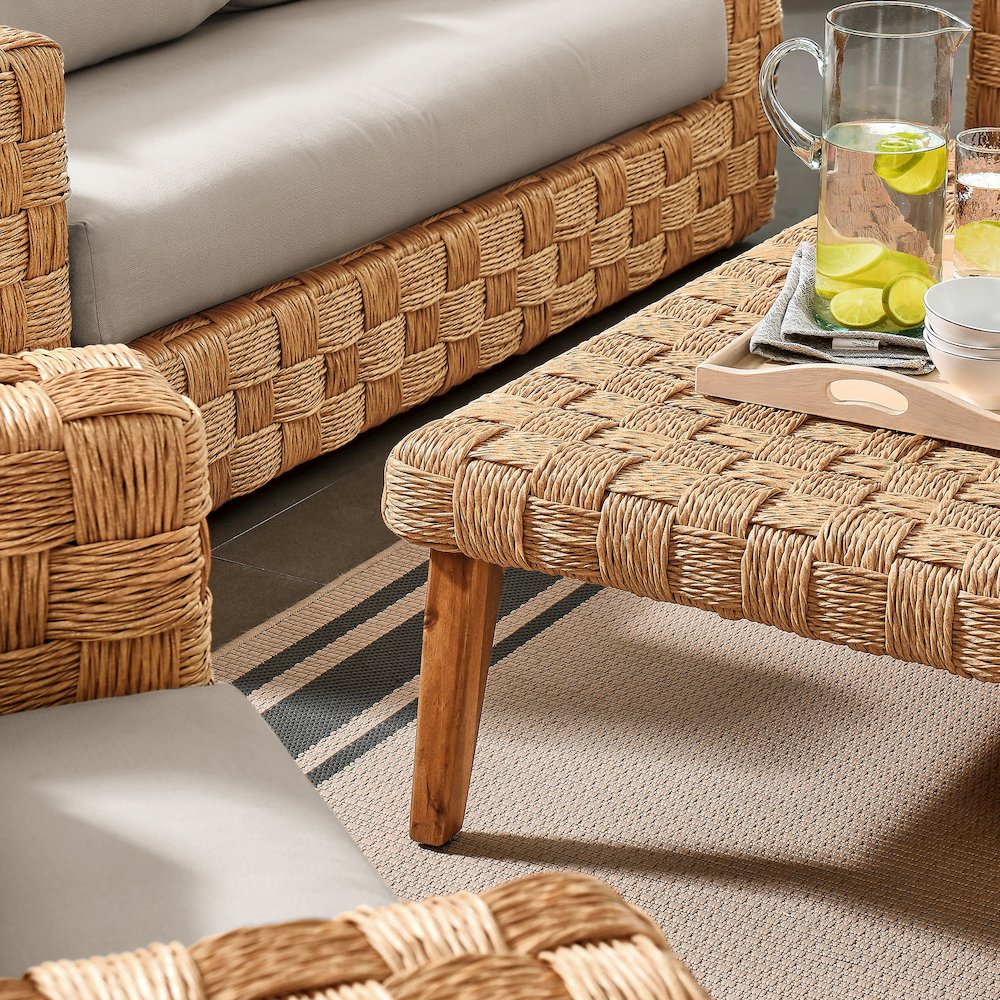 Thames 4-Piece Outdoor Patio Wicker Outdoor Patio Rattan Furniture Set