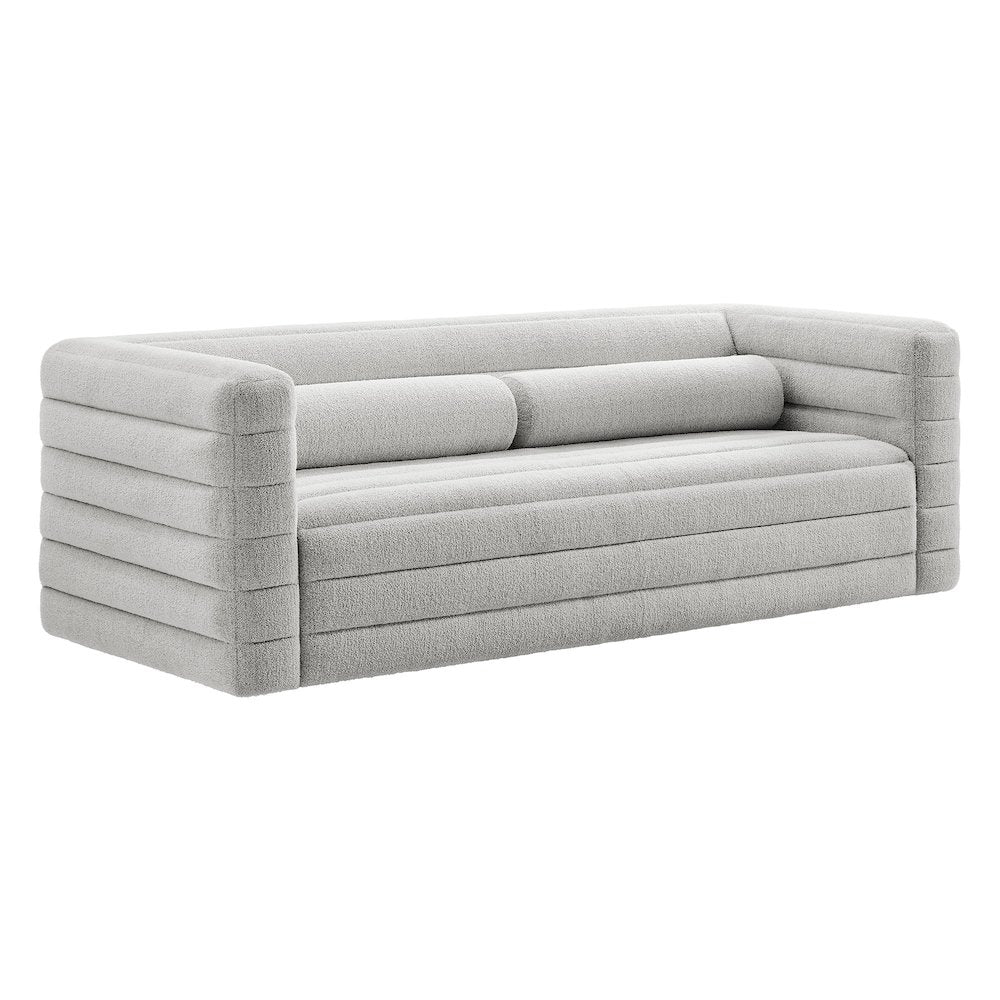 Relle Channel Tufted Boucle Upholstered Sofa