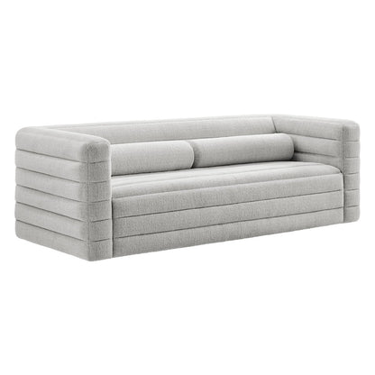 Relle Channel Tufted Boucle Upholstered Sofa