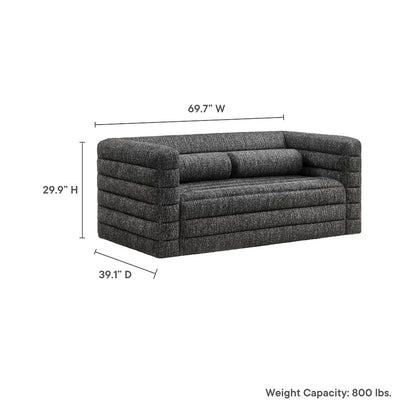 Relle Channel Tufted Boucle Upholstered Loveseat