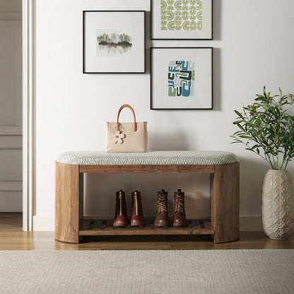 Ashby 45" Geometric Upholstered Bench