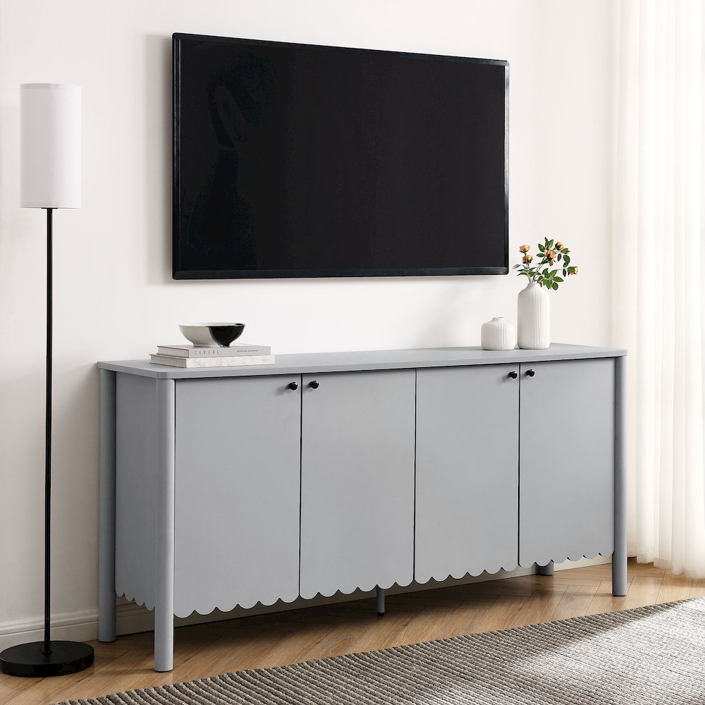 Emmeline 66" 4-Door Scalloped Sideboard Cabinet