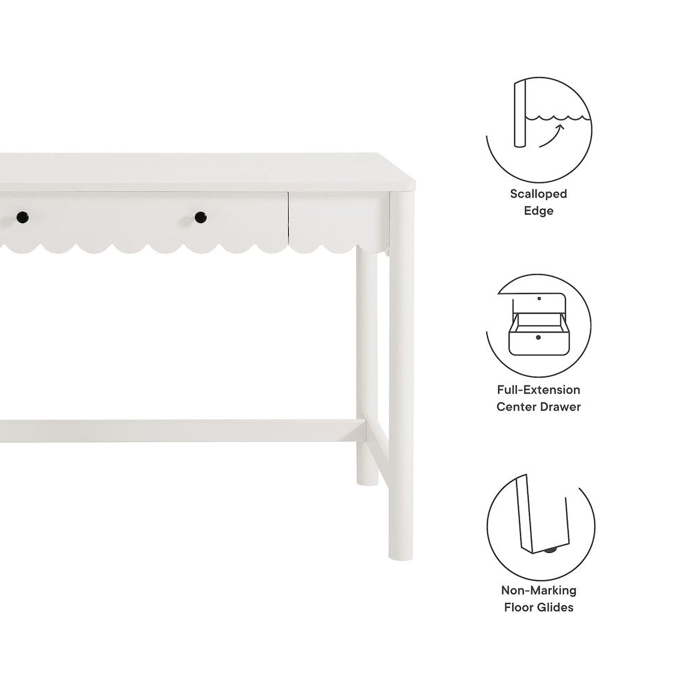 Emmeline 1-Drawer Scallop Writing Desk