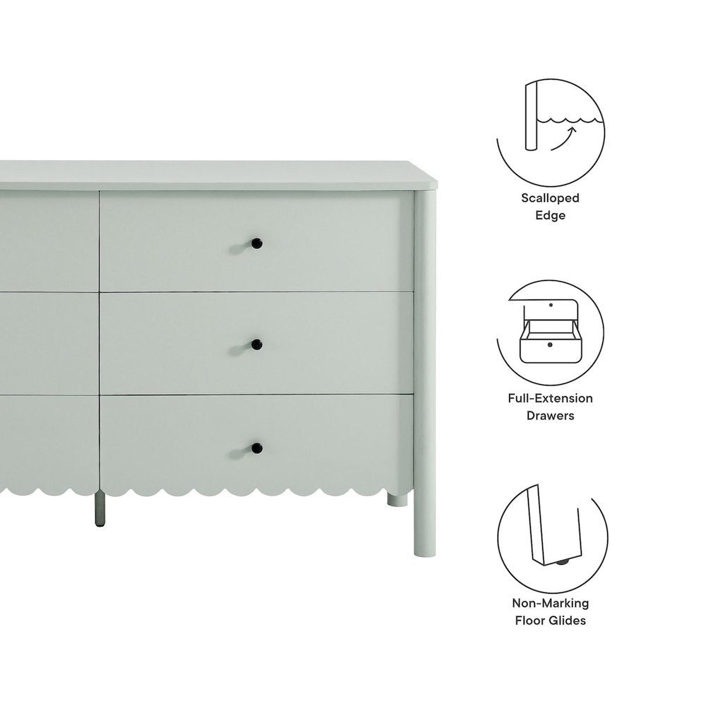 Emmeline Scalloped 6-Drawer Dresser