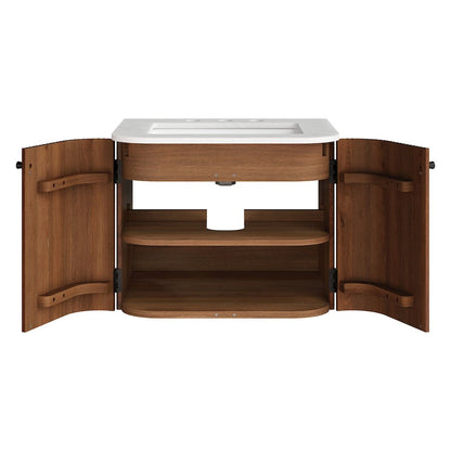 Zia 24" Wall-Mount Bathroom Vanity with Marble Sink