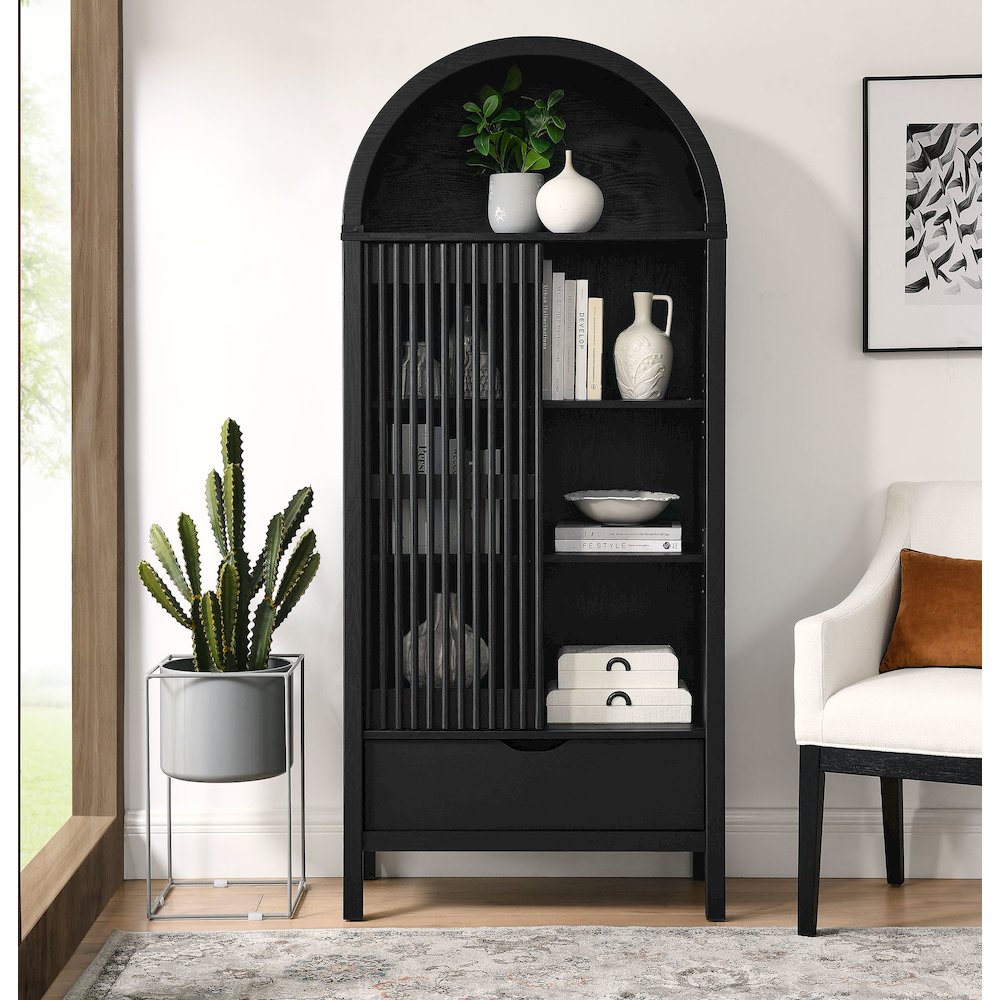 Vaughn 71" Arched Storage Display Cabinet