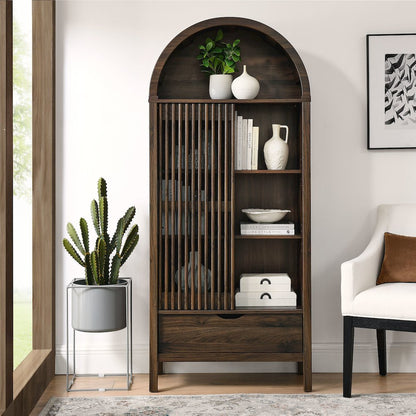 Vaughn 71" Arched Storage Display Cabinet