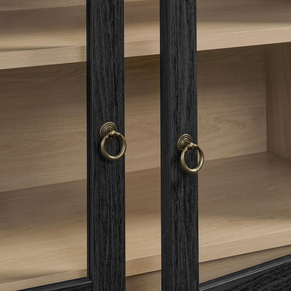 Nolan 74" Tall Wide Arched Storage Display Cabinet