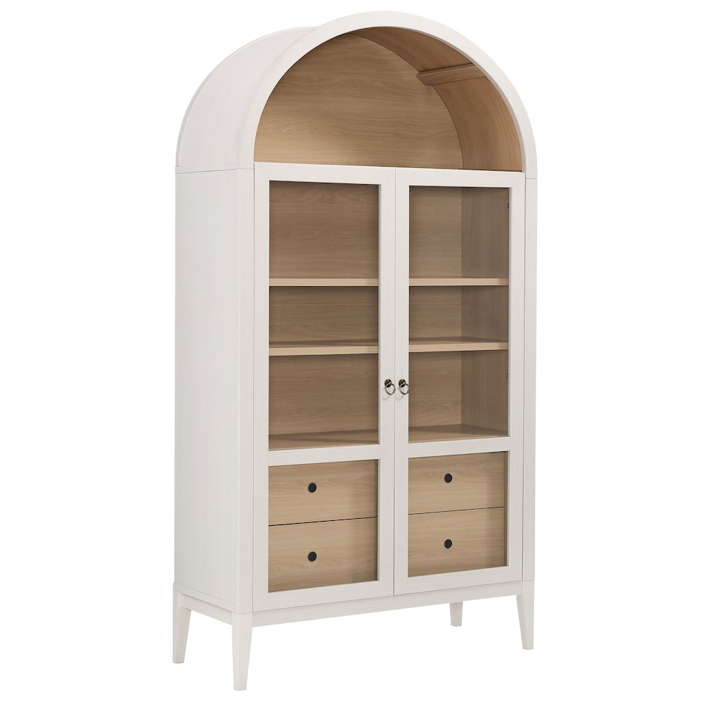 Nolan 74" Tall Wide Arched Storage Display Cabinet