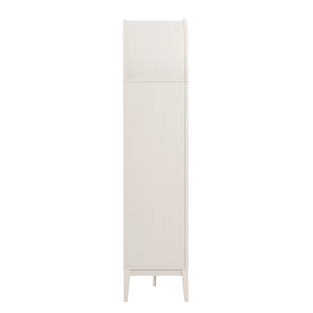 Nolan 74" Tall Wide Arched Storage Display Cabinet Bookshelf