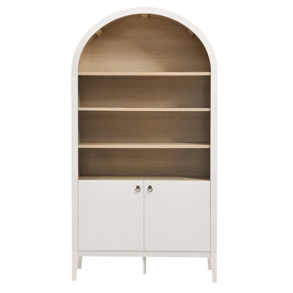 Nolan 74" Tall Wide Arched Storage Display Cabinet Bookshelf