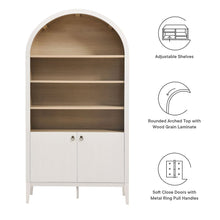 Nolan 74" Tall Wide Arched Storage Display Cabinet Bookshelf