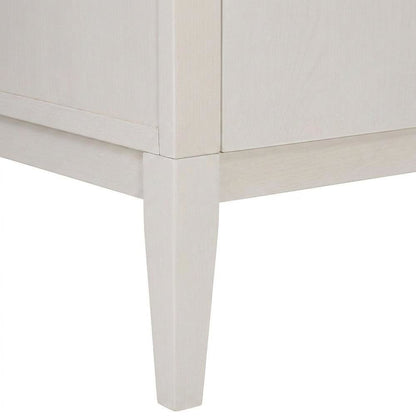 Wooden Tall Arched Bookcase Display Cabinet with Storage, Ivory Oak