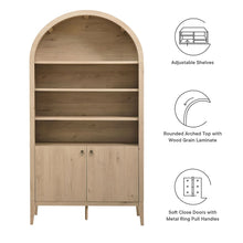 Nolan 74" Tall Wide Arched Storage Display Cabinet Bookshelf