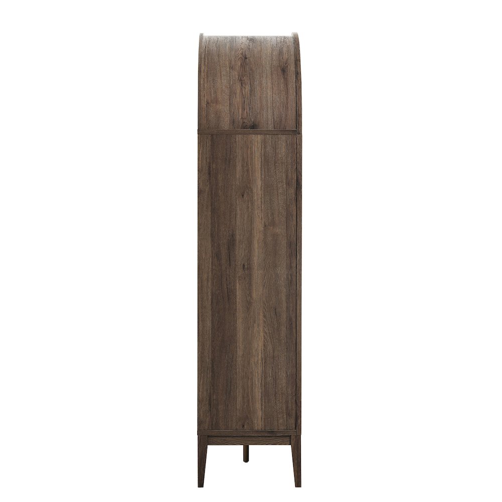 Nolan 74" Tall Wide Arched Storage Display Cabinet Bookshelf