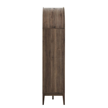 Nolan 74" Tall Wide Arched Storage Display Cabinet Bookshelf