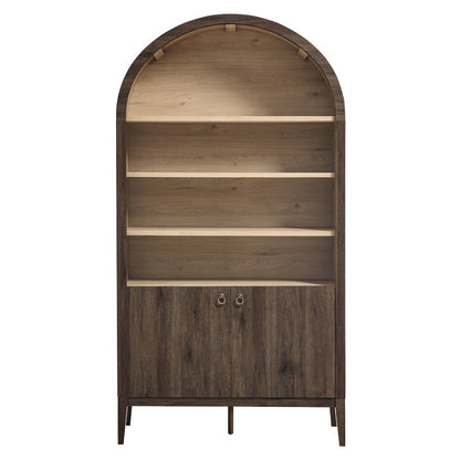 Nolan 74" Tall Wide Arched Storage Display Cabinet Bookshelf