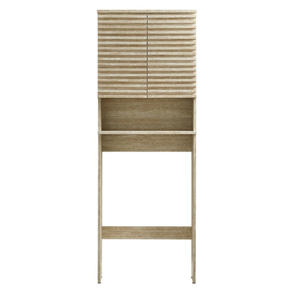 Render Over the Toilet Faux Travertine Bathroom Storage Cabinet