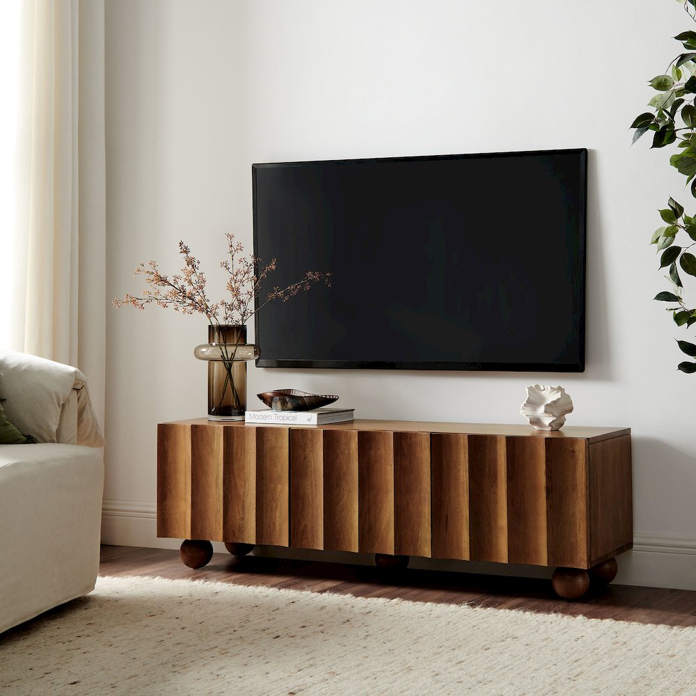 Sorren Scalloped 54" Wood TV Stand