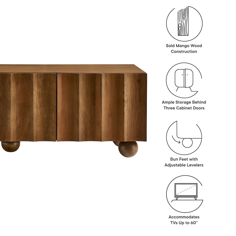 Sorren Scalloped 54" Wood TV Stand