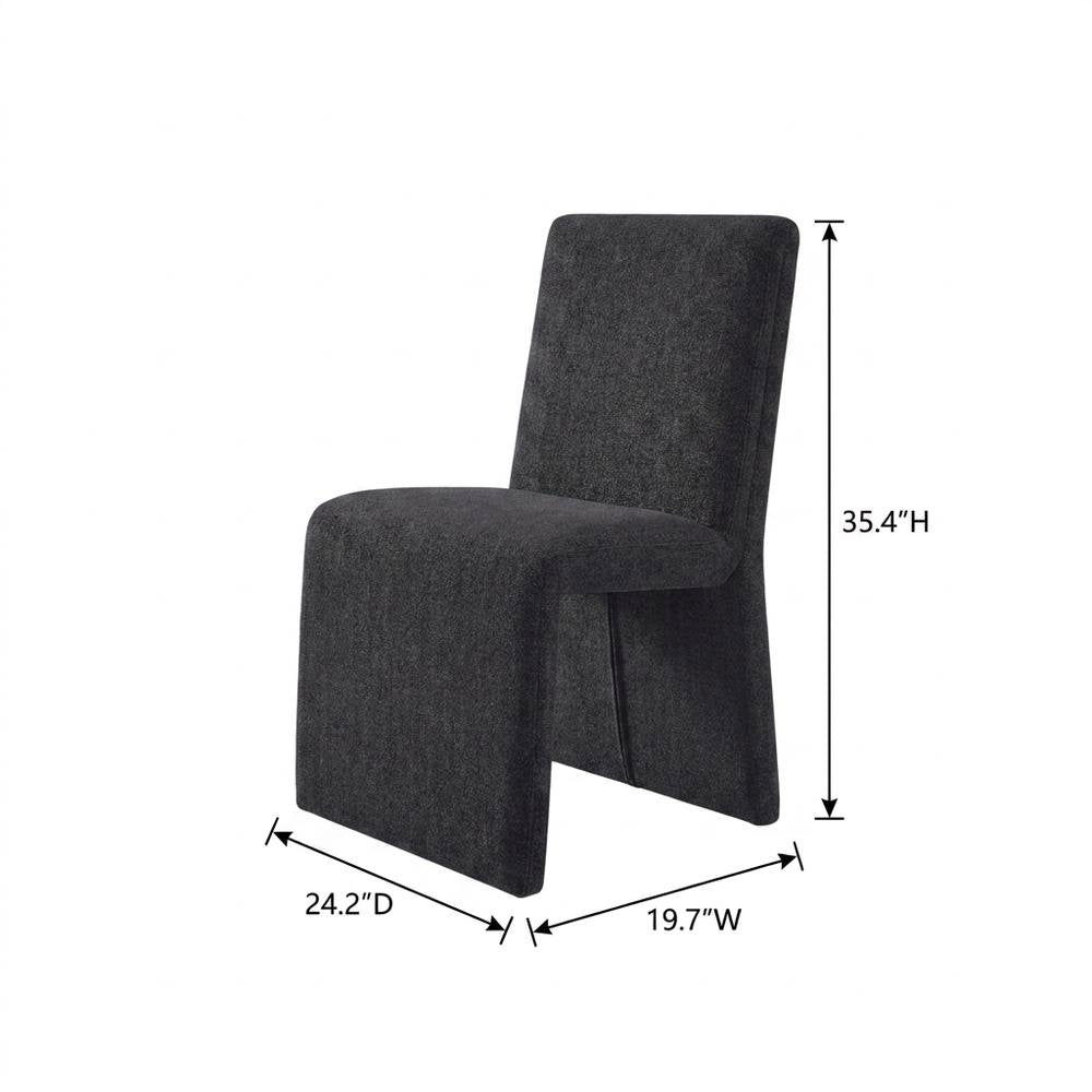 Wooden Upholstered Dining Side Chair with Cushioned Seat for Dining Room, Ebony