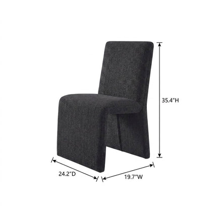 Wooden Upholstered Dining Side Chair with Cushioned Seat for Dining Room, Ebony